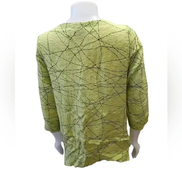 Habitat  3/4 Sleeve Lime Green Black Tunic Top Size XS - Picture 3 of 9